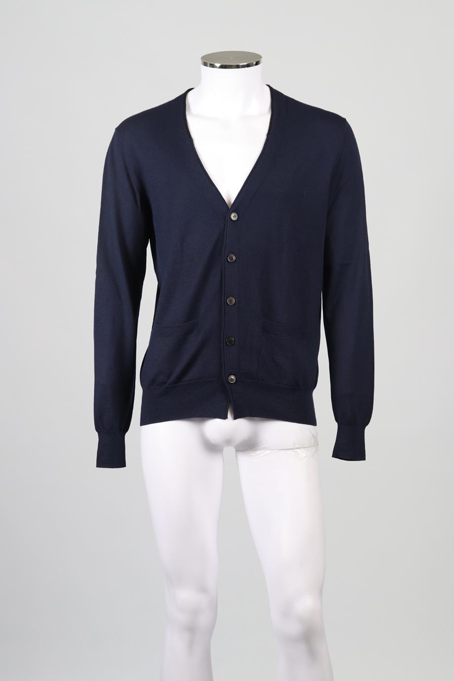 DRIES VAN NOTEN MEN'S WOOL BLEND CARDIGAN LARGE