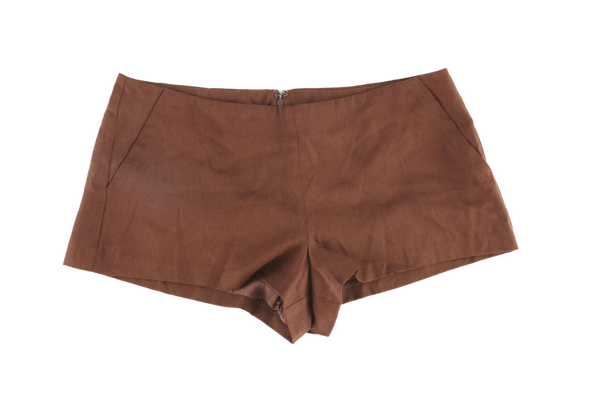 REFORMATION BROWN WOVEN SHORTS US 4 UK 8