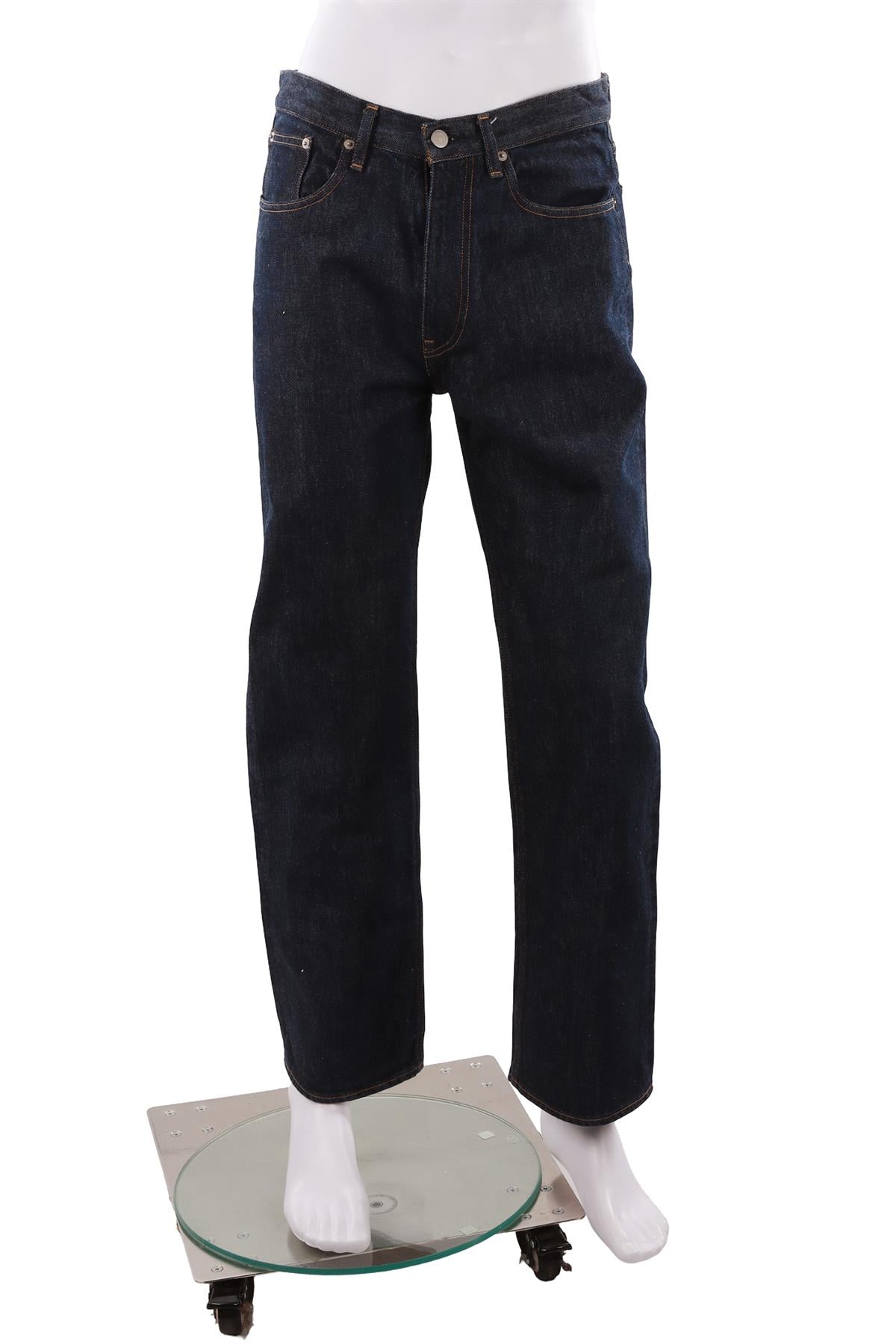 BLUE MEN'S HIGH RISE STRAIGHT LEG JEANS