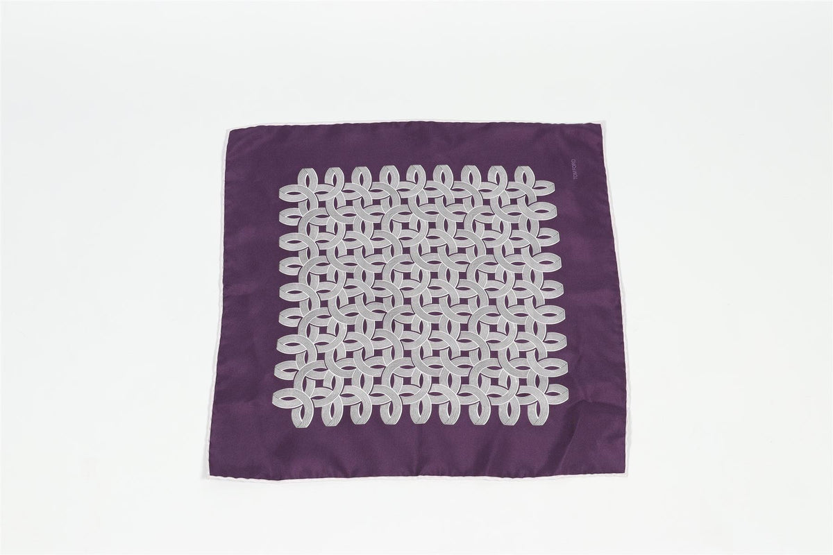 TOM FORD PURPLE SILK POCKET SQUARE