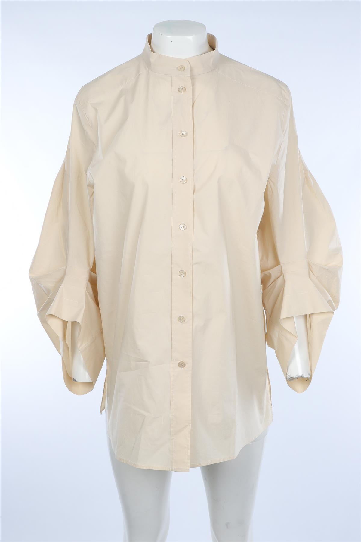 ALBERTA FERRETTI CREAM COTTON SHIRT UK 12