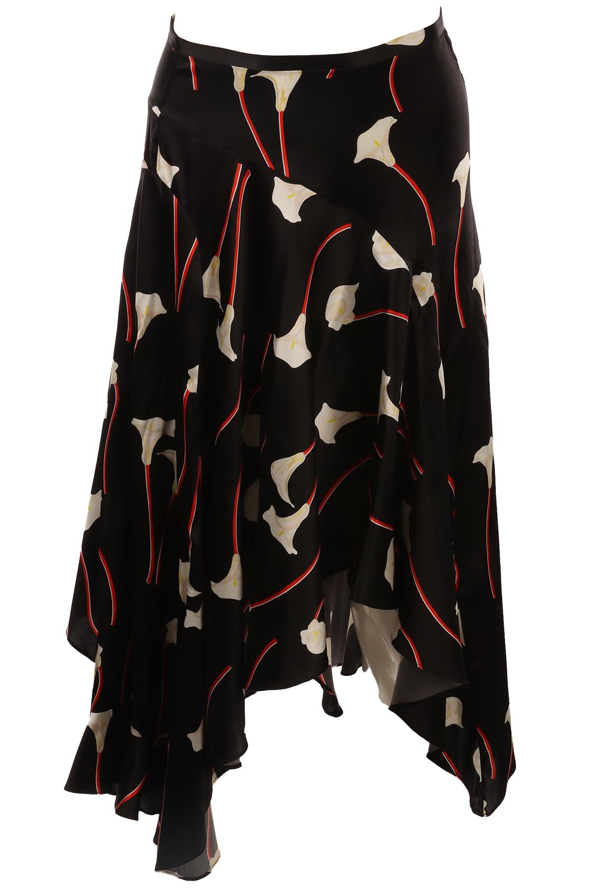 CAROLINE CONSTAS BLACK SILK MAXI SKIRT XSMALL