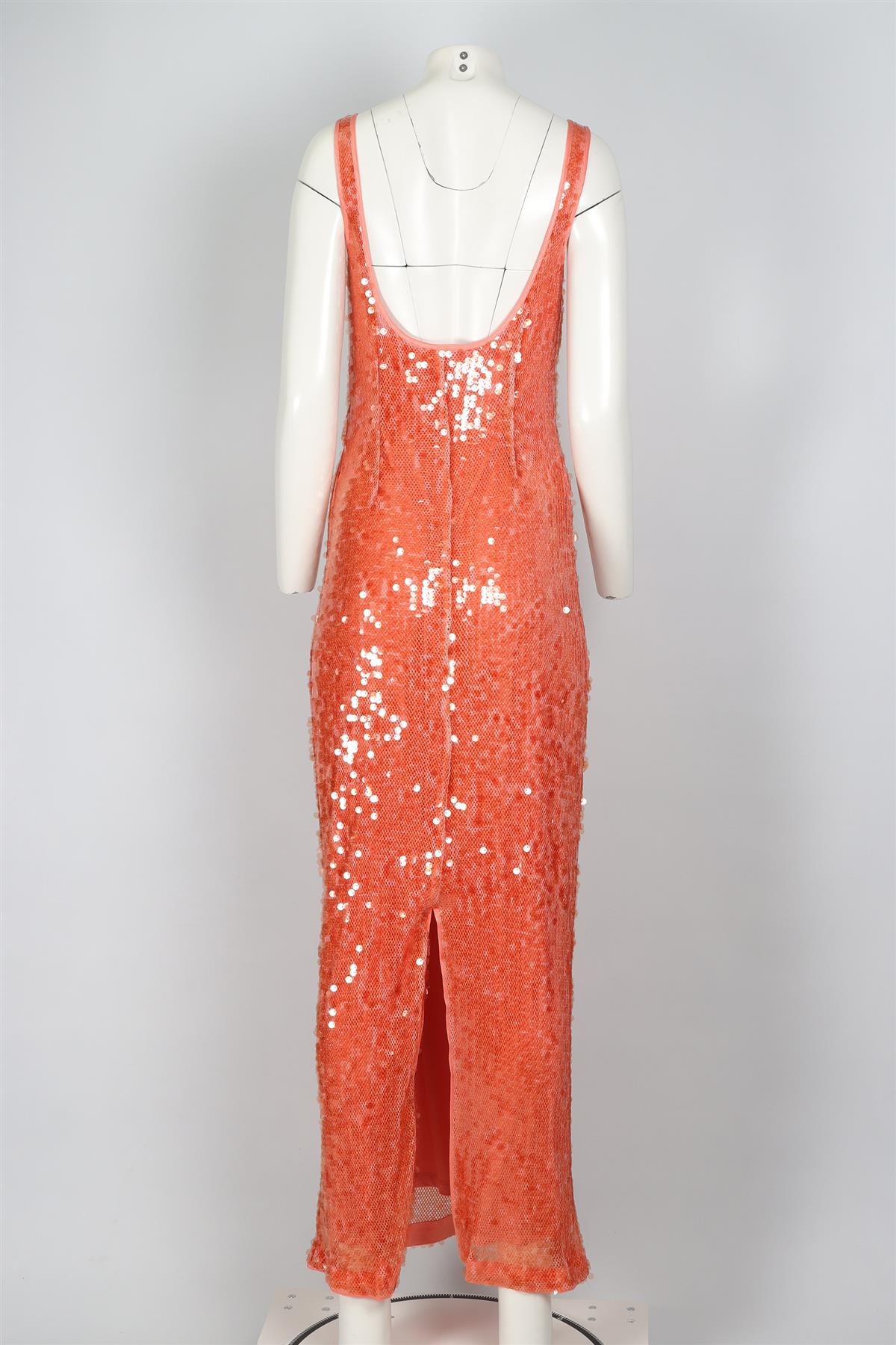 SIMKHAI ORANGE SEQUIN MAXI DRESS US 2 UK 6