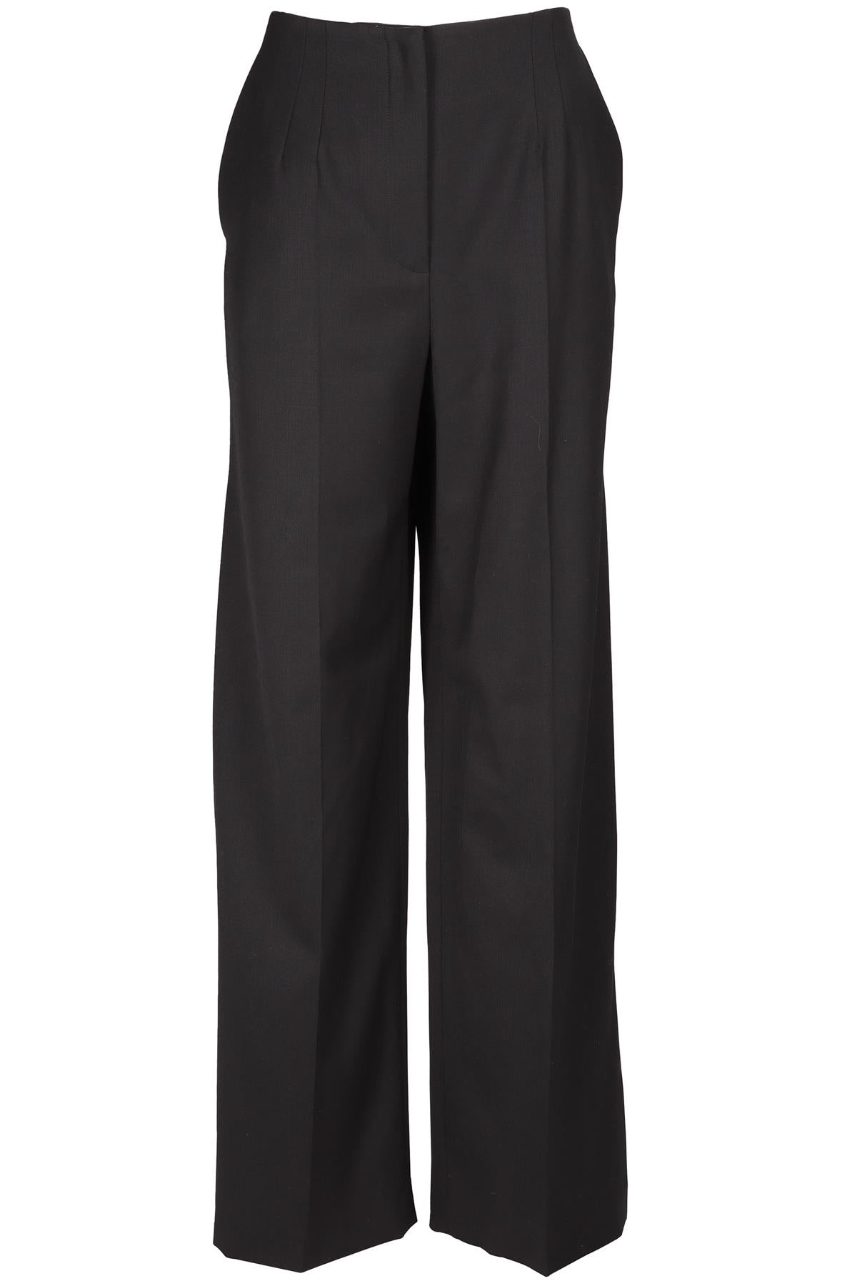 PROENZA SCHOULER BLACK WOOL WIDE LEG PANTS US 8 UK 12