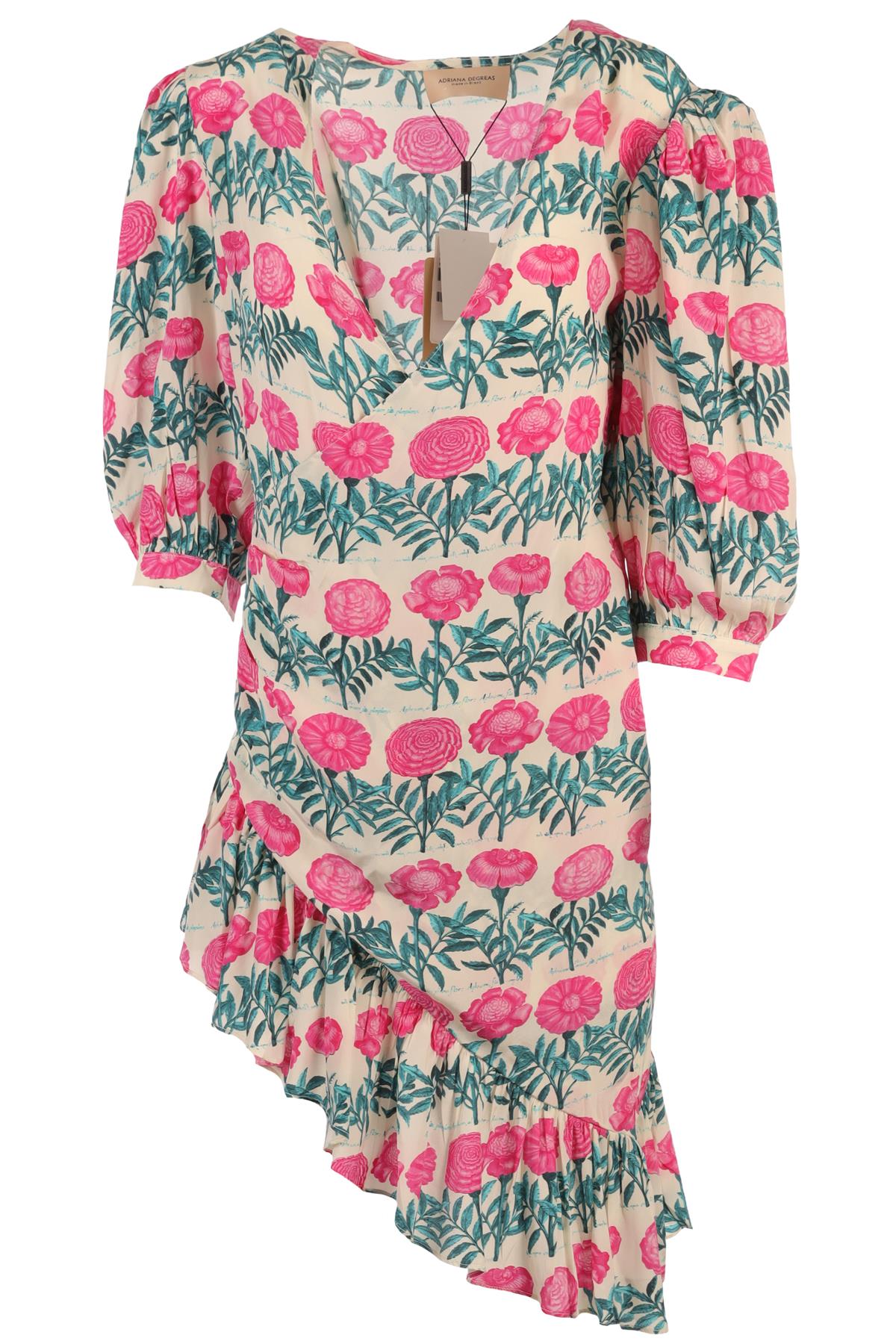 ADRIANA DEGREAS MULTI SILK MINI DRESS MEDIUM-LARGE