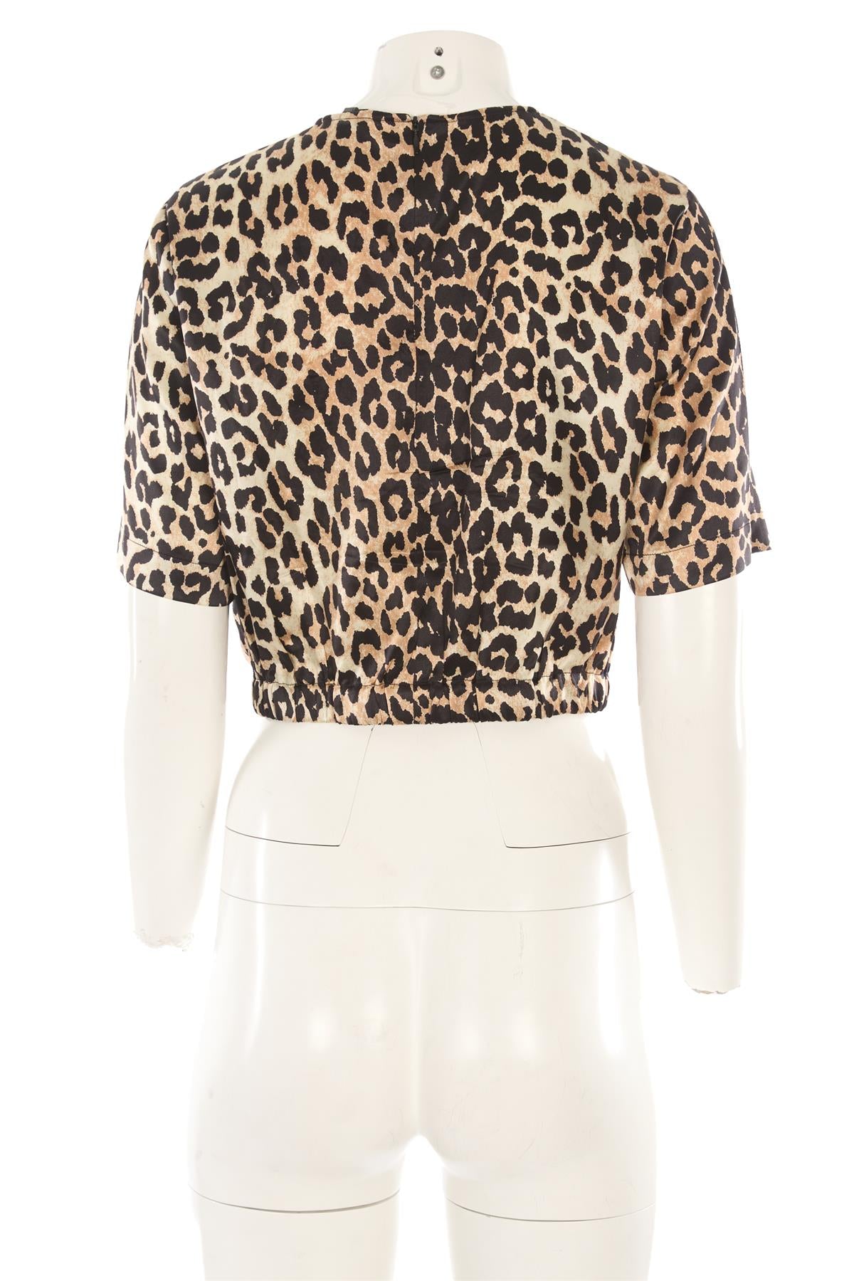 GANNI BROWN SILK TOP DE 40 UK 12