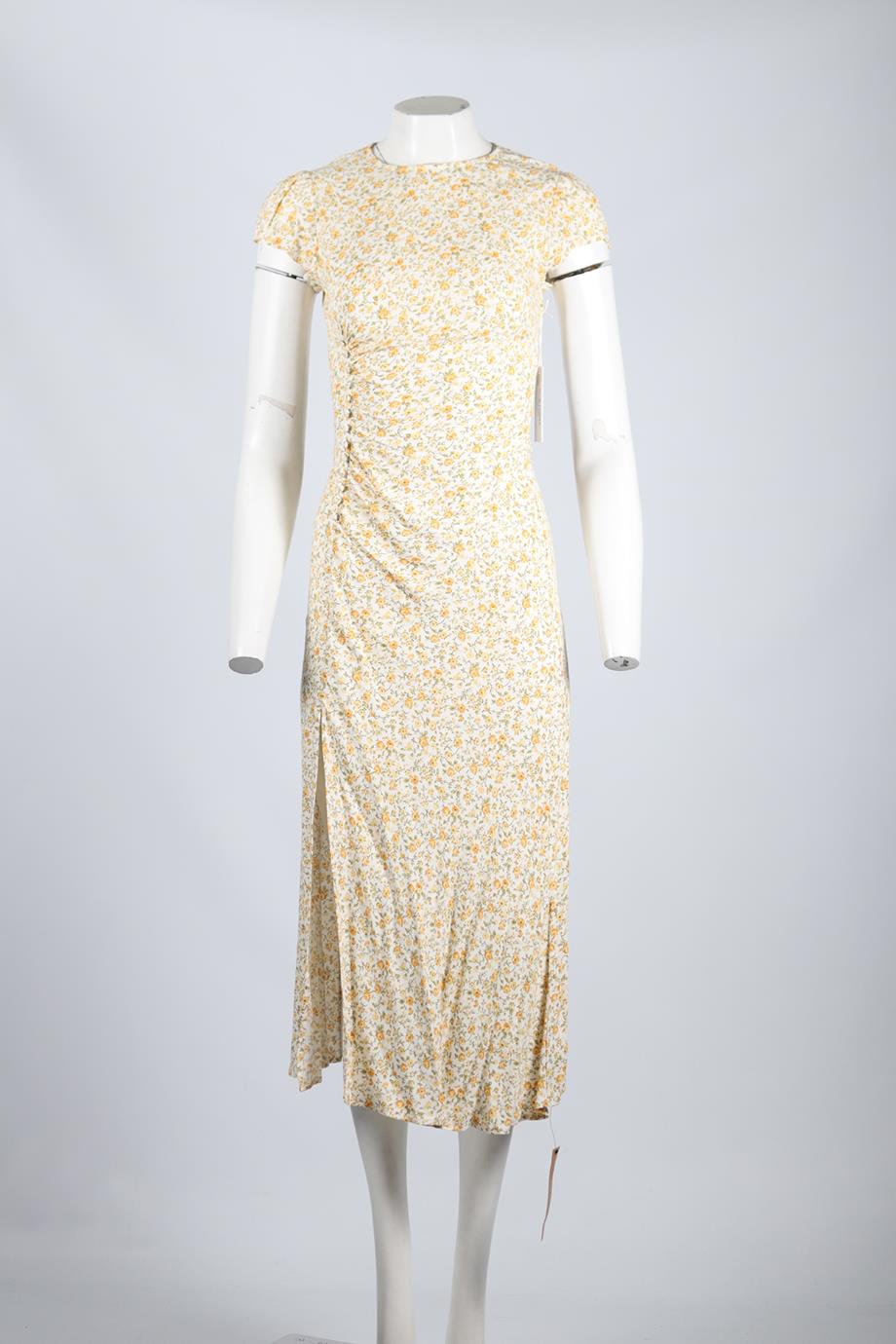 REFORMATION FLORAL PRINT CREPE MIDI DRESS US 2 UK 6