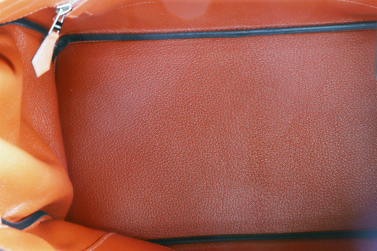 HERMÈS ORANGE 2017 BIRKIN 35CM TAURILLON NOVILLO LEATHER BAG