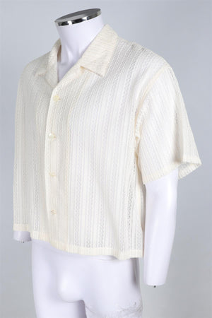 JIEDA CREAM MEN'S COTTON SHIRT SMALL