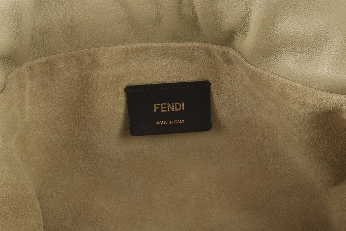 FENDI GREEN MAMMA BAGUETTE LEATHER SHOULDER BAG
