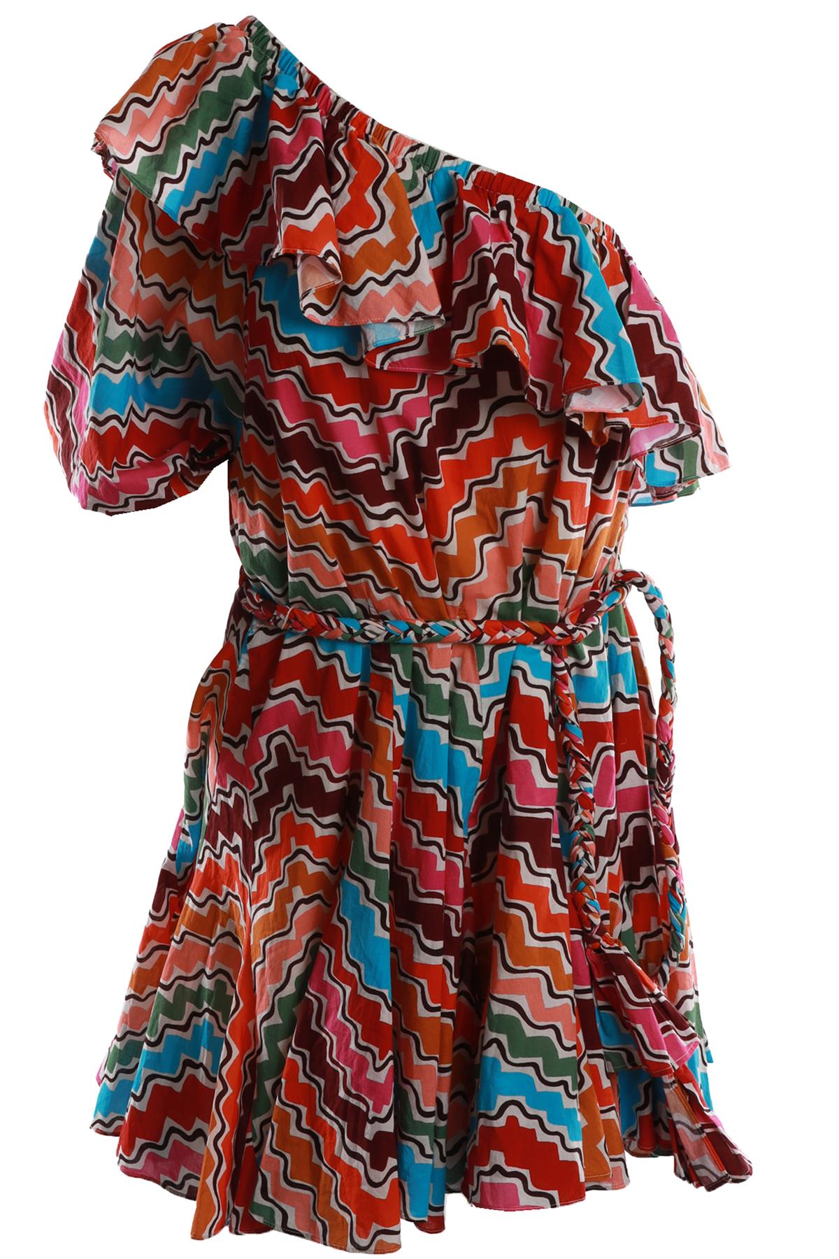 RHODE MULTI COTTON MINI DRESS SMALL