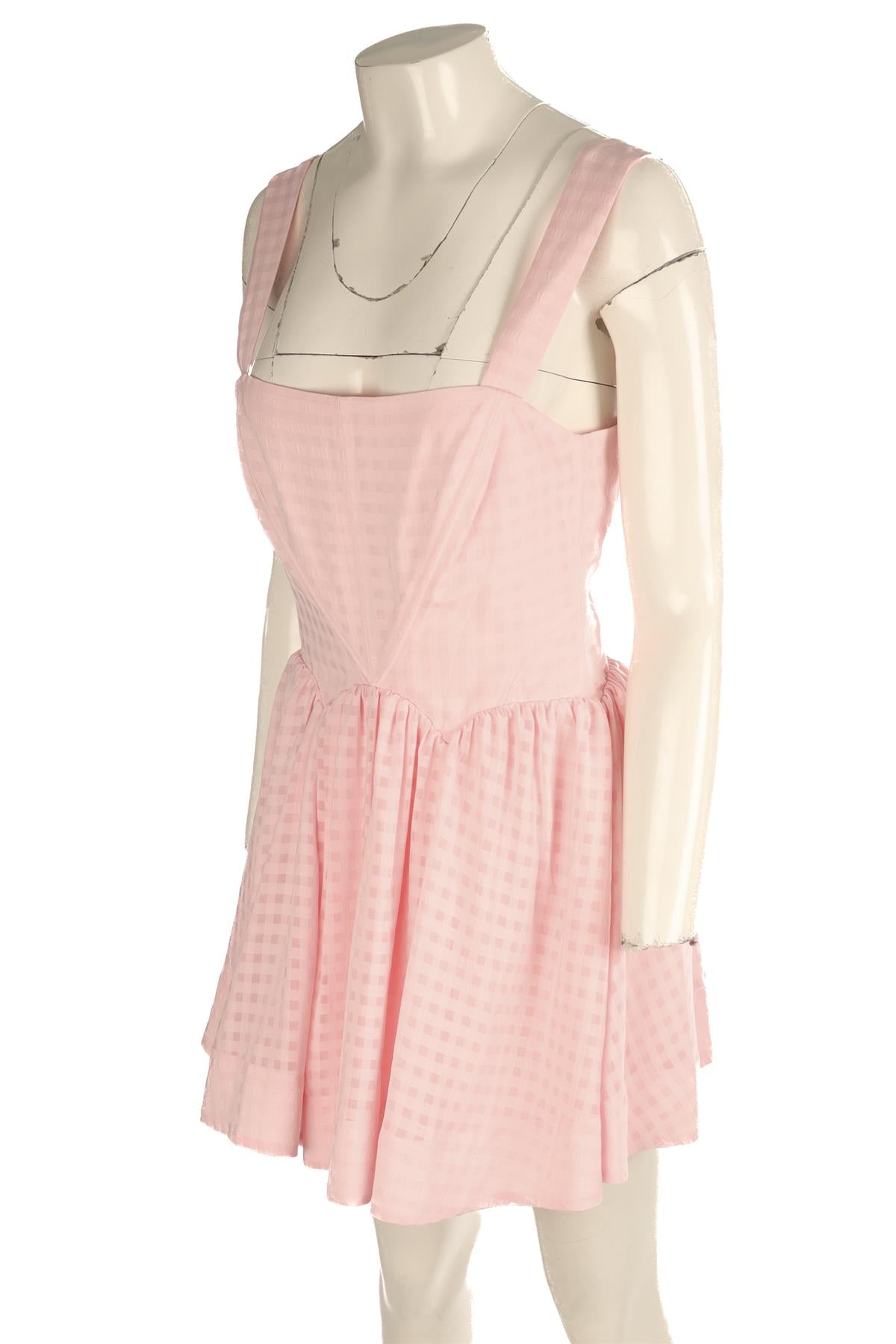 FOR LOVE & LEMONS PINK SATIN MINI DRESS XSMALL