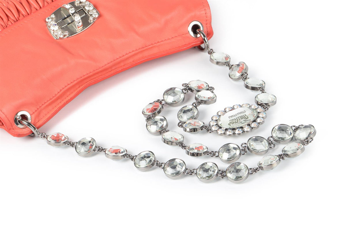 MIU MIU CORAL MATELASSÉ LEATHER SHOULDER BAG