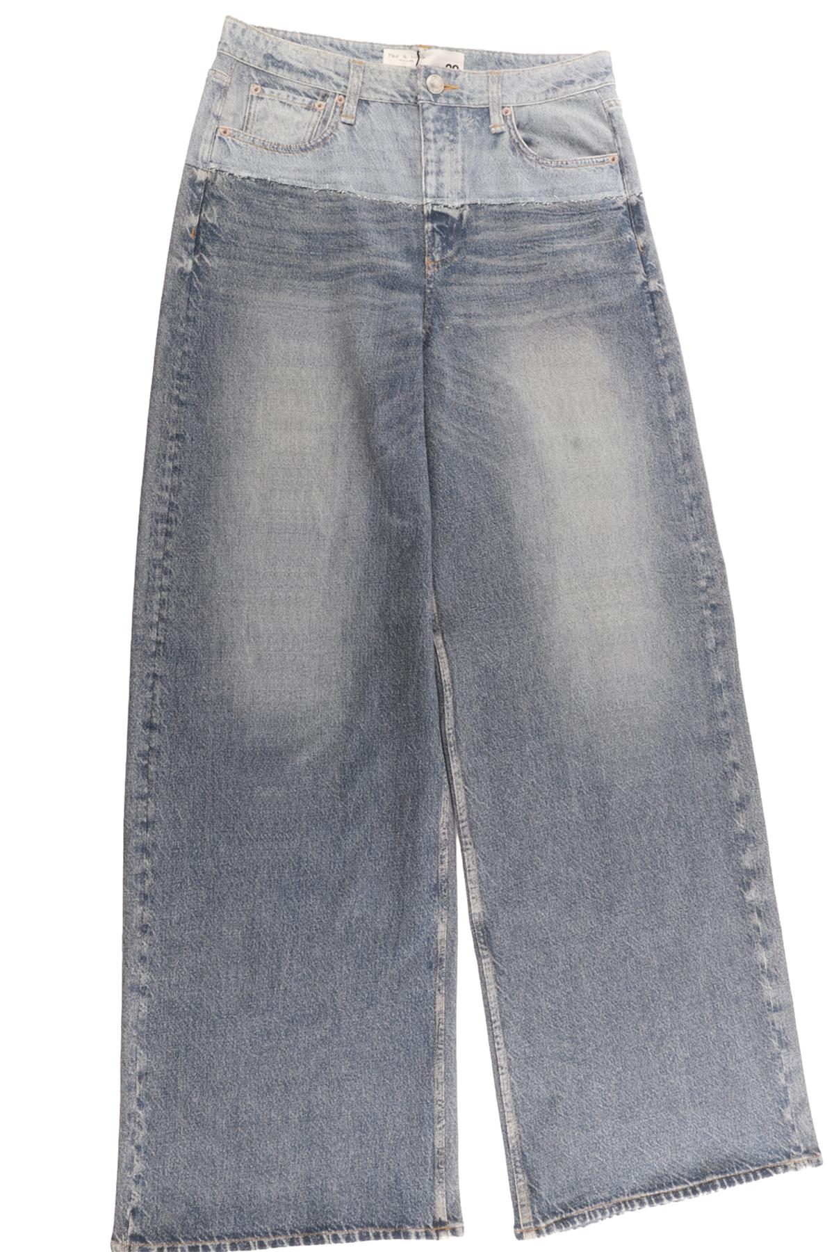 RAG & BONE BLUE COTTON WIDE LEG PANTS W29 UK 10-12