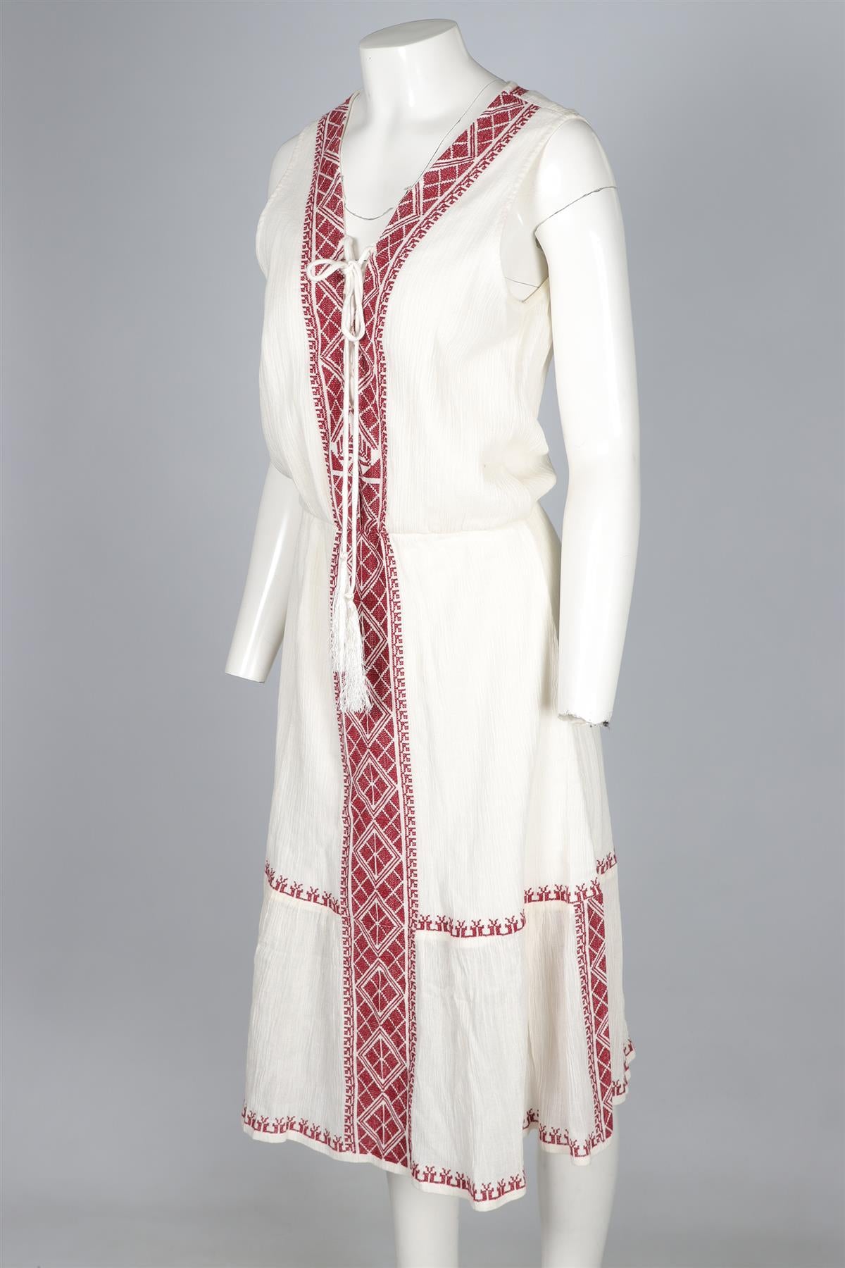 MELISSA ODABASH IVORY COTTON MAXI DRESS SMALL