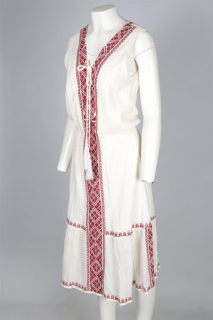 MELISSA ODABASH IVORY COTTON MAXI DRESS SMALL
