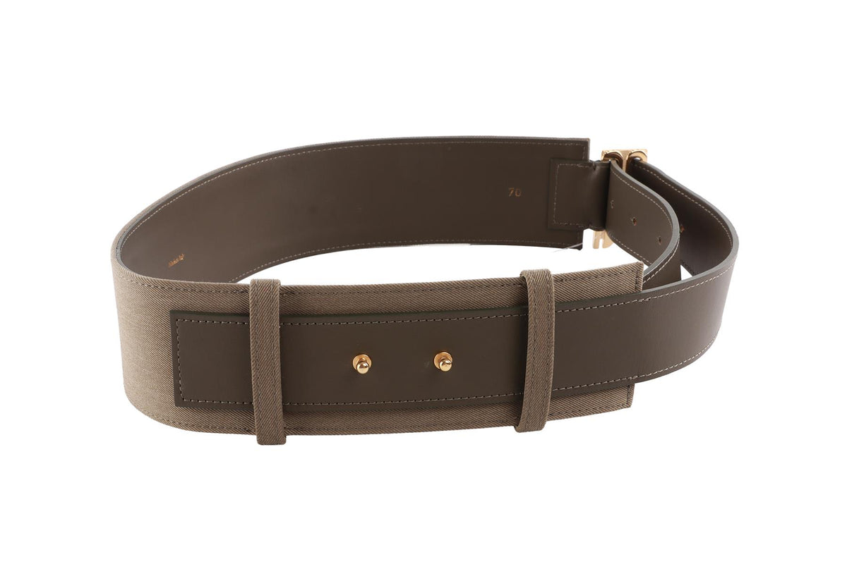 VICTORIA BECKHAM GREEN LEATHER WAIST BELT 70CM