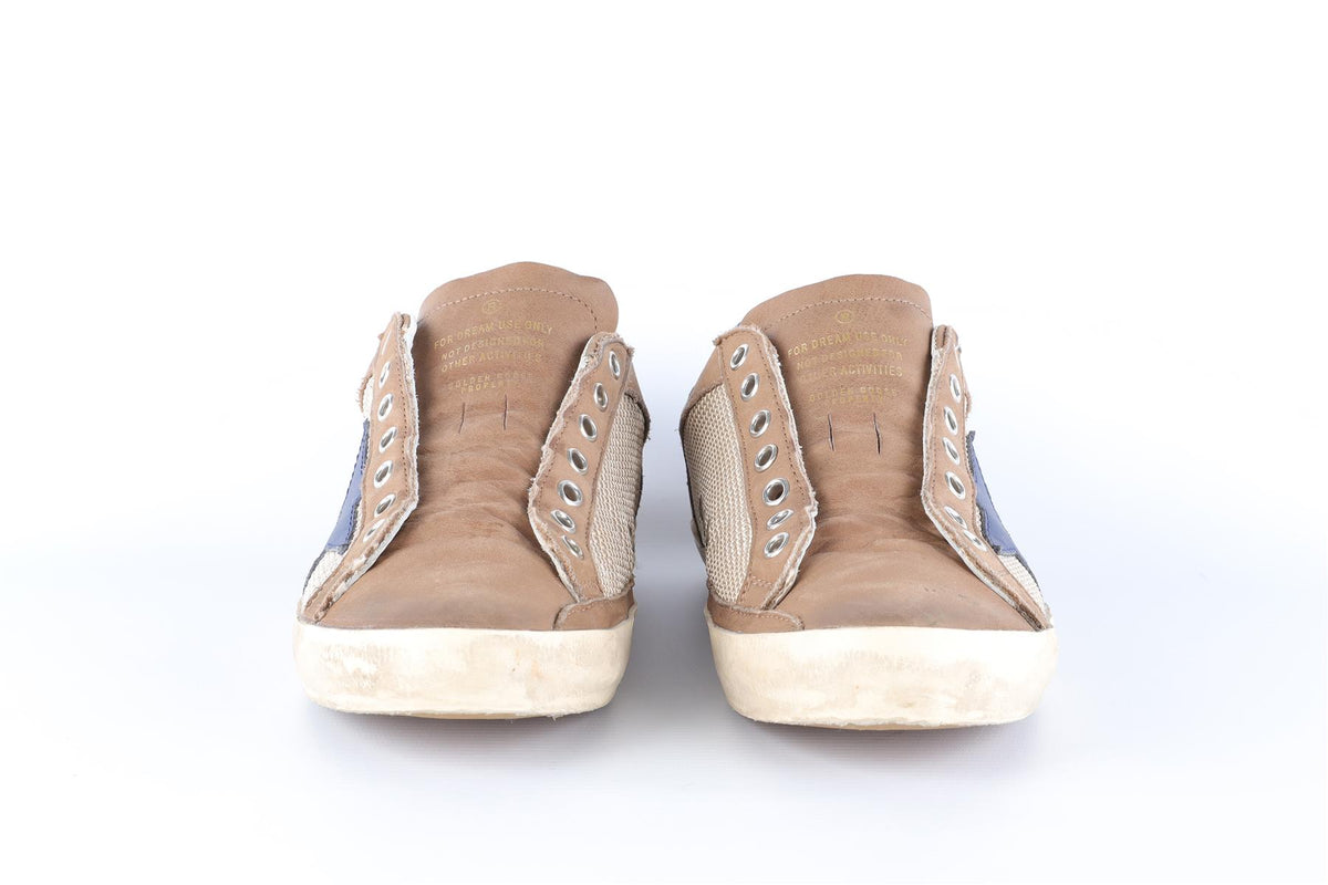 GOLDEN GOOSE BROWN SUPER STAR LEATHER SNEAKERS EU 40 UK 7 US 10