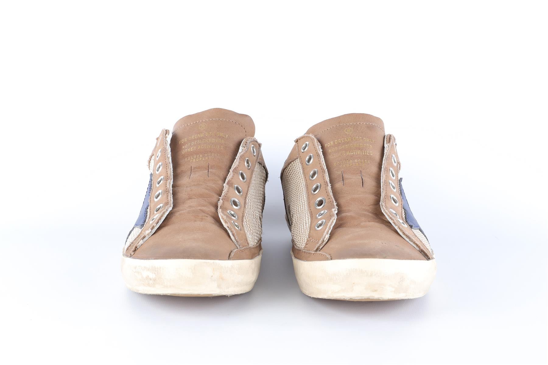 GOLDEN GOOSE BROWN SUPER STAR LEATHER SNEAKERS EU 40 UK 7 US 10