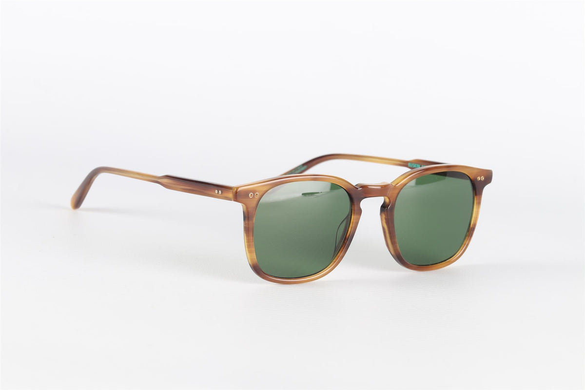 GARRETT LEIGHT BROWN SQUARE FRAME ACETATE SUNGLASSES