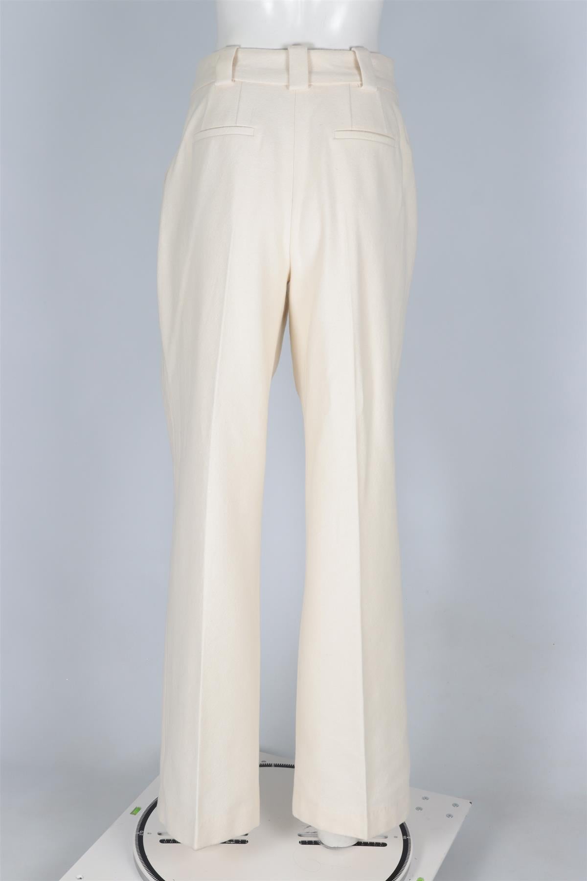 SEZANE CREAM WOOL WIDE LEG PANTS FR 38 UK 10