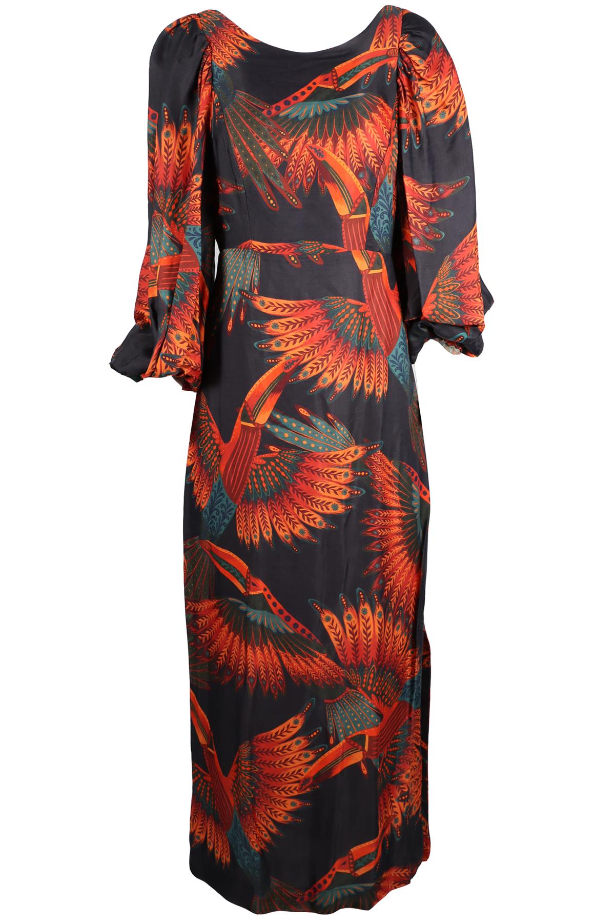 FARM RIO SATIN MAXI DRESS MEDIUM