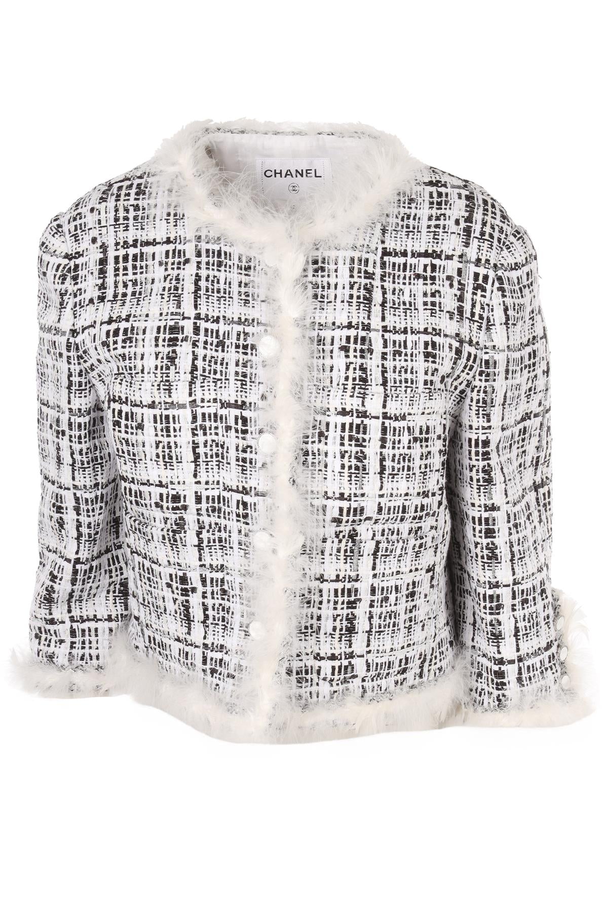 CHANEL WHITE 2025 TWEED JACKET FR 42 UK 14