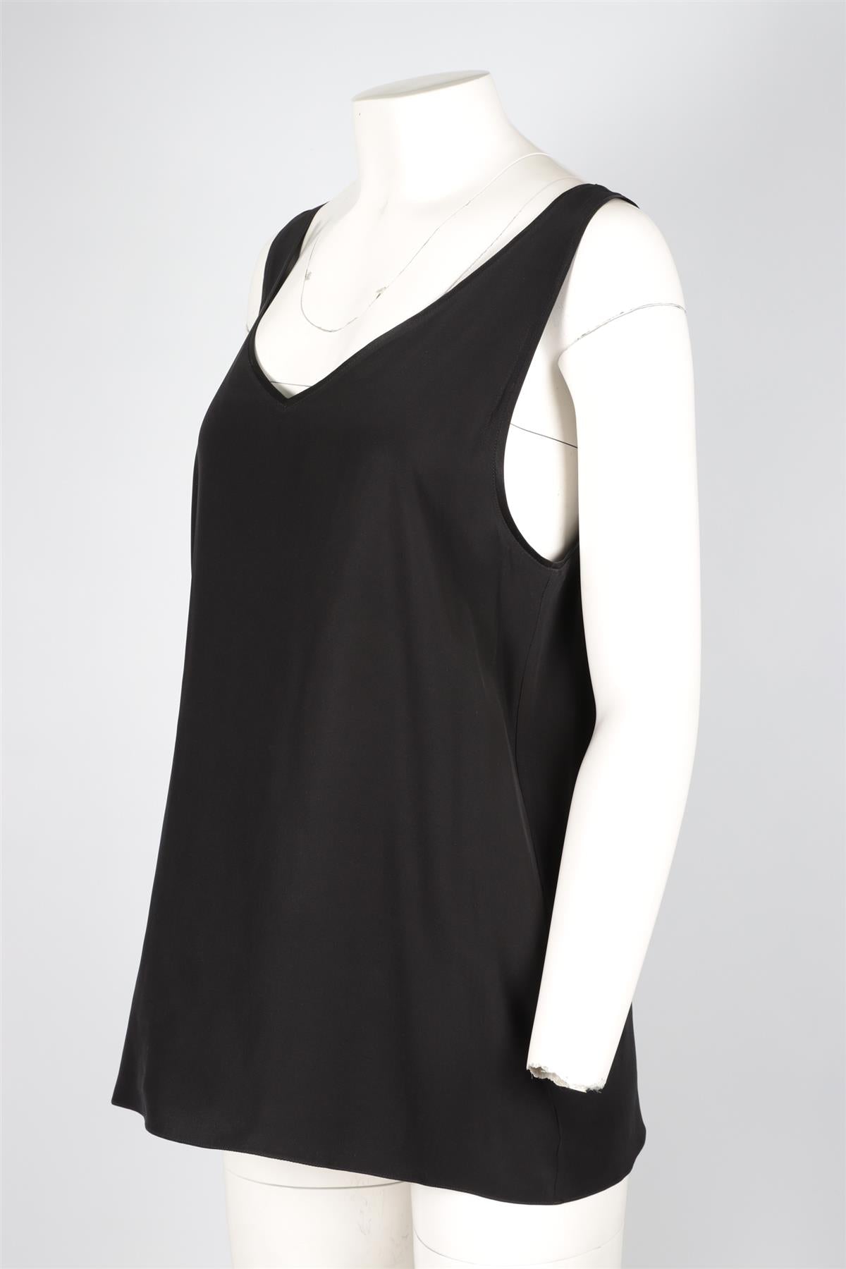 VICTORIA BECKHAM BLACK SILK TOP UK 14