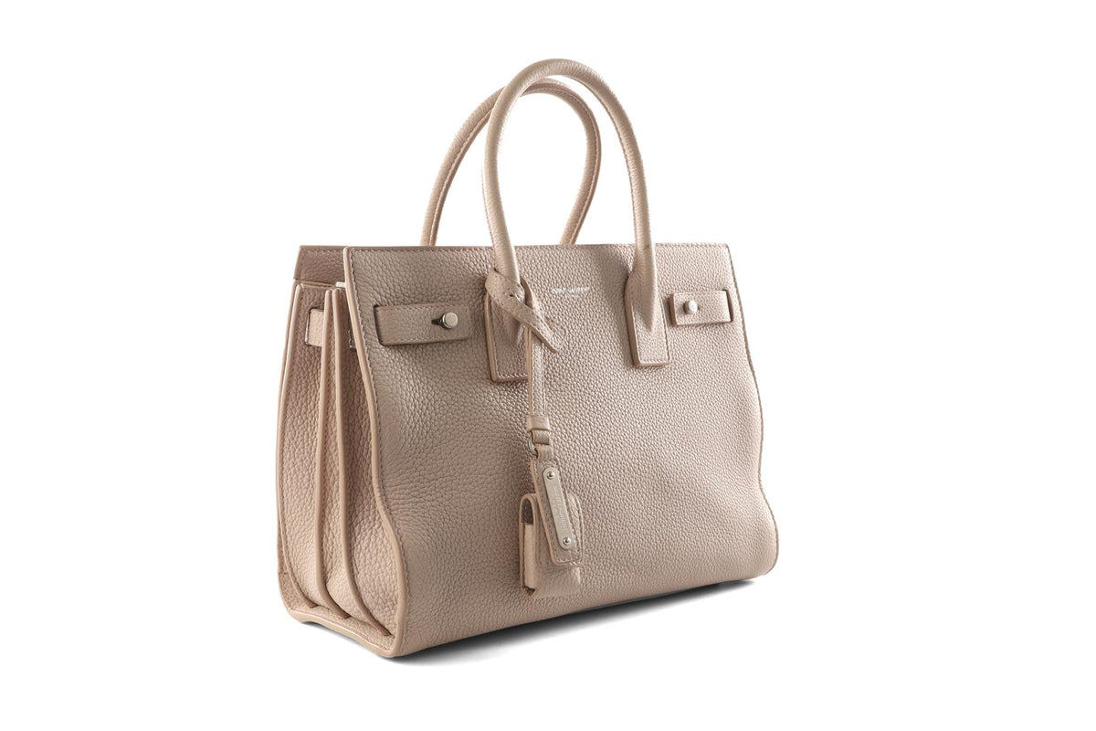 SAINT LAURENT PINK SAC DE JOUR BABY LEATHER TOTE BAG
