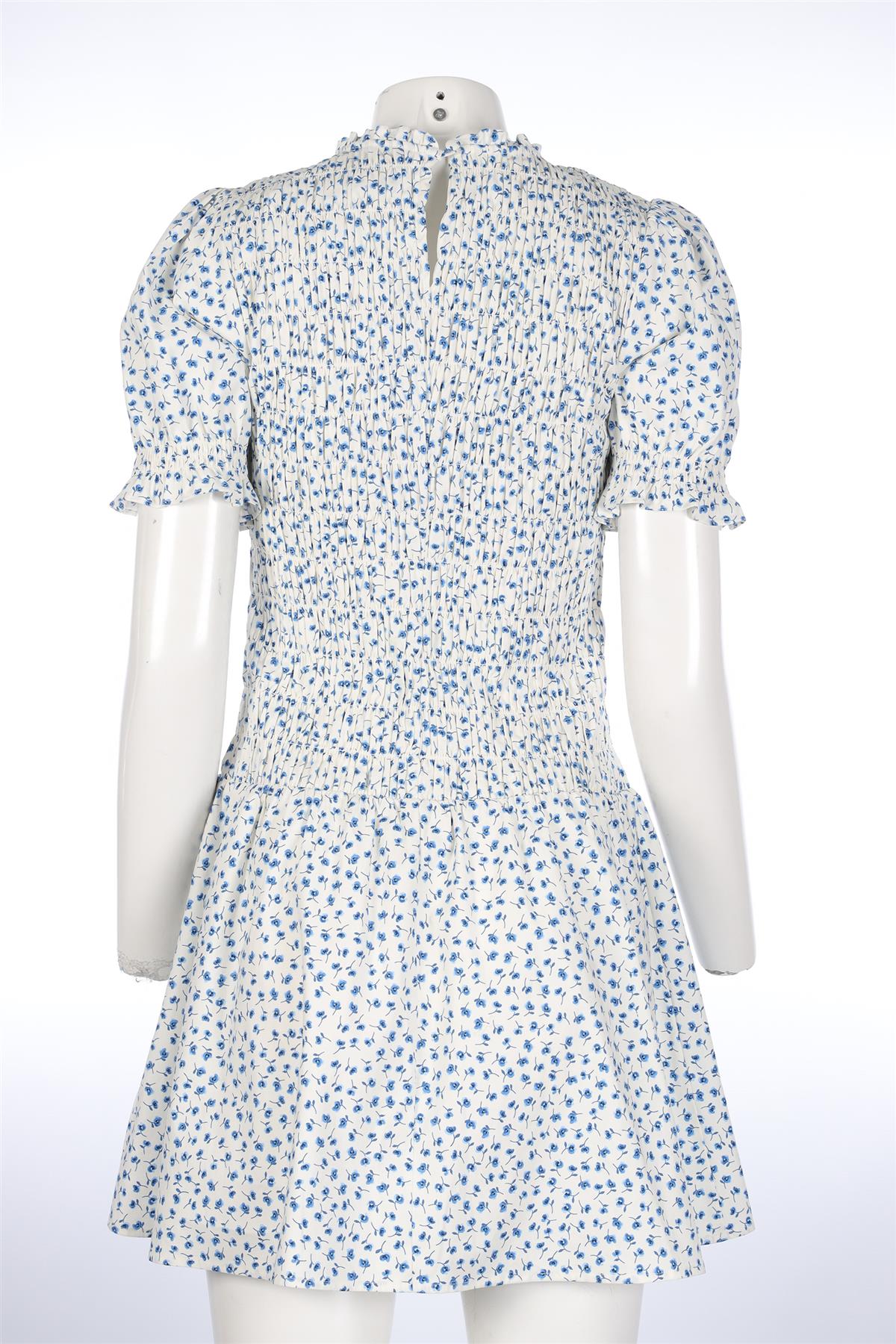 REFORMATION BLUE COTTON MINI DRESS US 10 UK 14