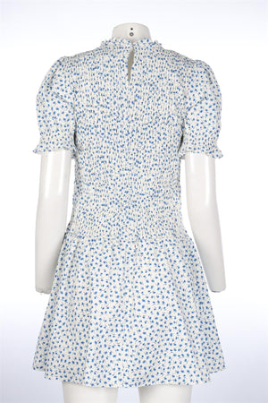REFORMATION BLUE COTTON MINI DRESS US 10 UK 14