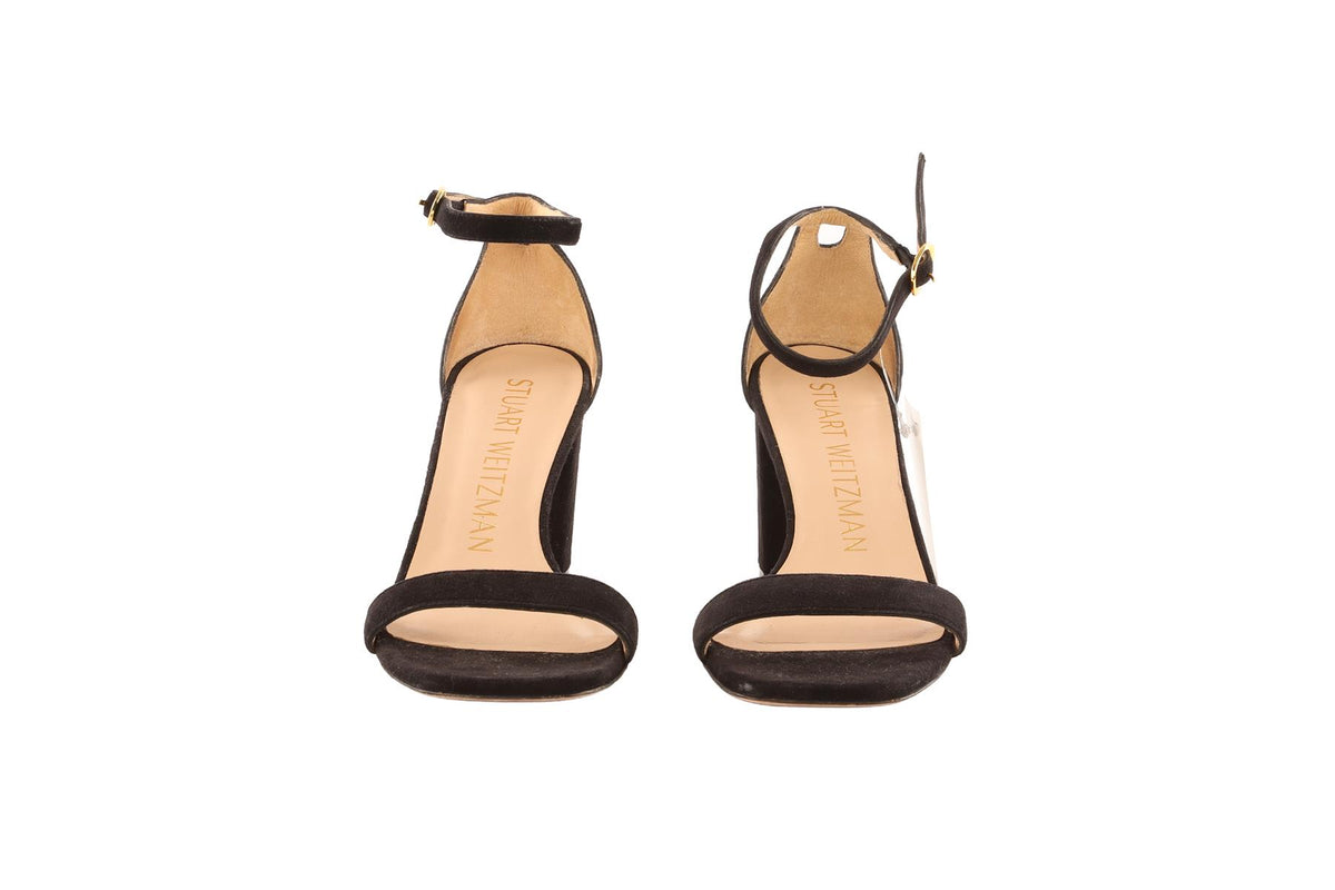 STUART WEITZMAN BLACK SUEDE SANDALS US 6 EU 36.5 UK 3.5