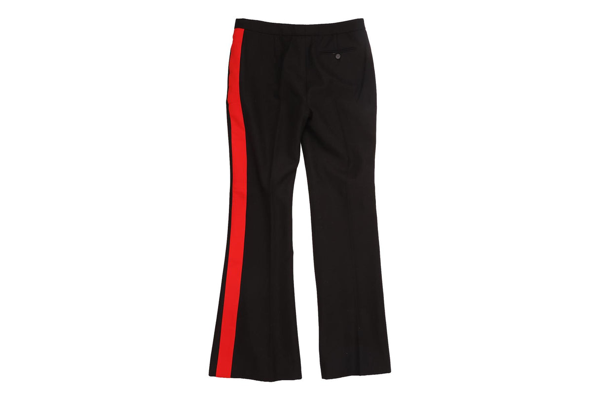 ALEXANDER MCQUEEN BLACK WOOL FLARED PANTS IT 42 UK 10