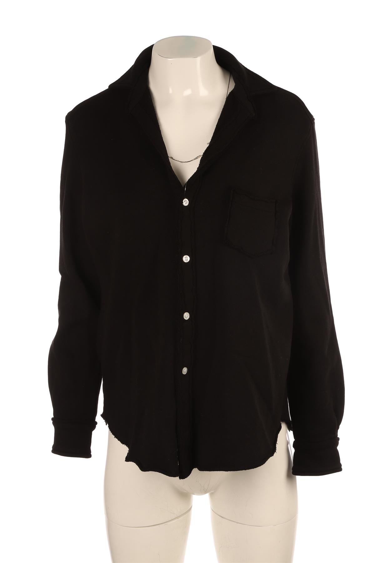 FRANK & EILEEN BLACK COTTON SHIRT SMALL