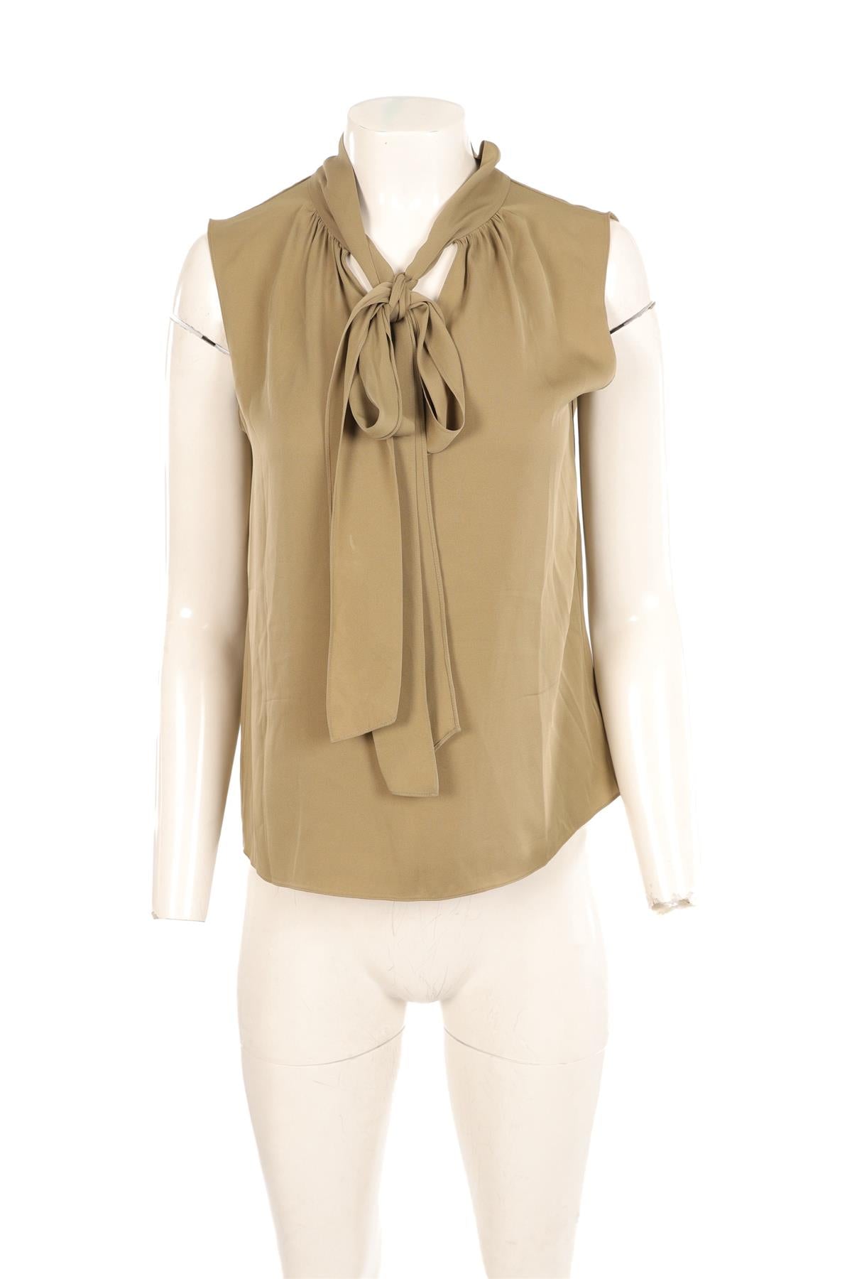 THEORY GREEN SILK TOP SMALL