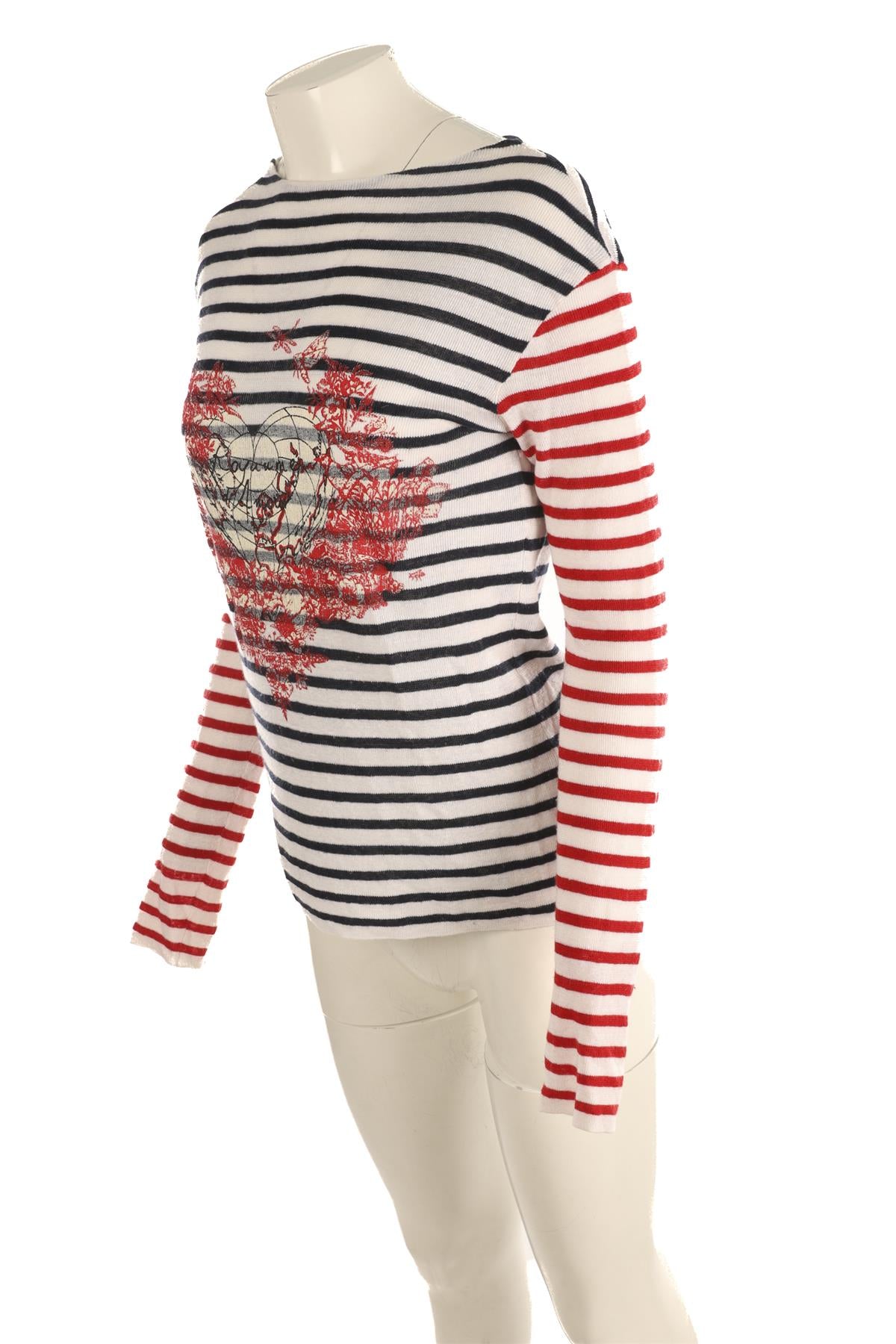 CHRISTIAN DIOR MULTI LINEN TOP FR 42 UK 14