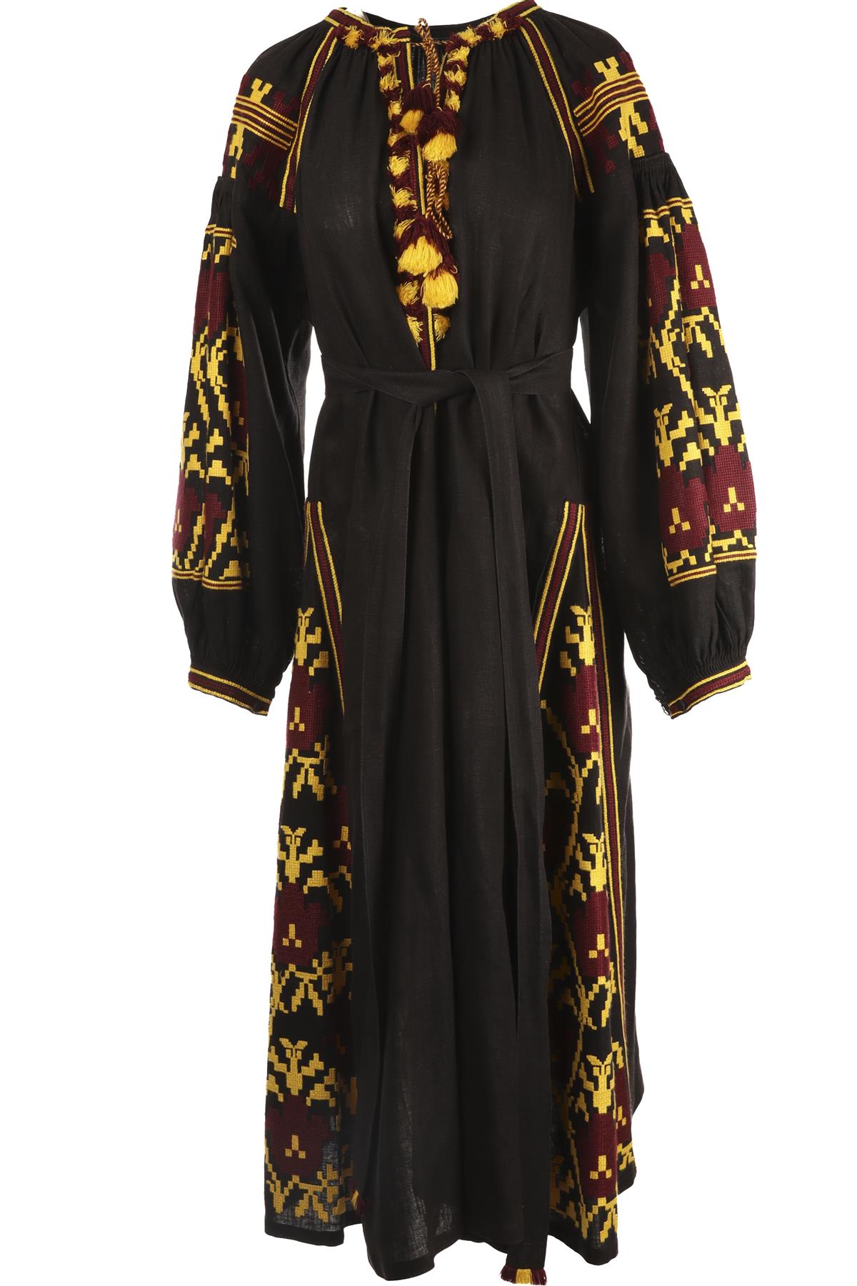 VITA KIN BLACK LINEN MAXI DRESS ONE SIZE