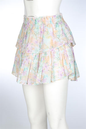 LOVESHACKFANCY MULTI COTTON MINI SKIRT SMALL