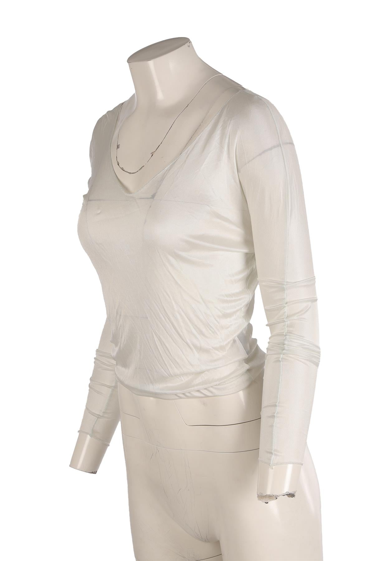 GUCCI IVORY VINTAGE JERSEY TOP XSMALL
