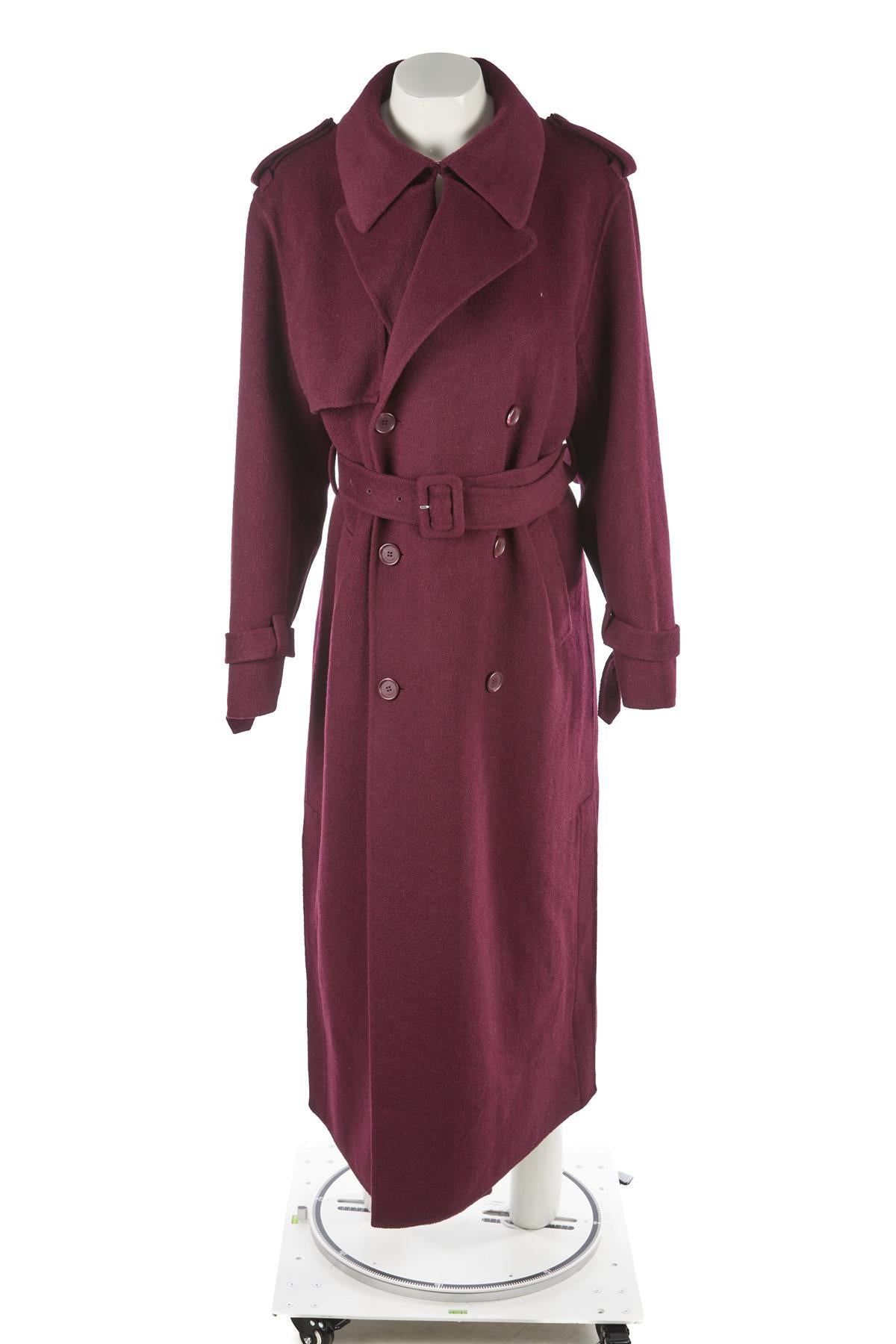 SIMKHAI BURGUNDY WOOL COAT MEDIUM