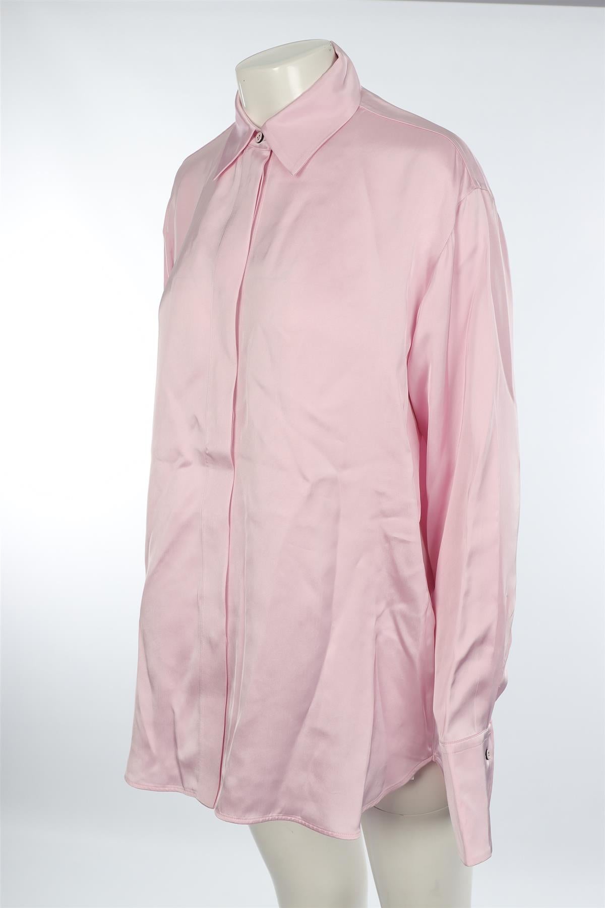 JIL SANDER PINK SATIN SHIRT FR 36 UK 8