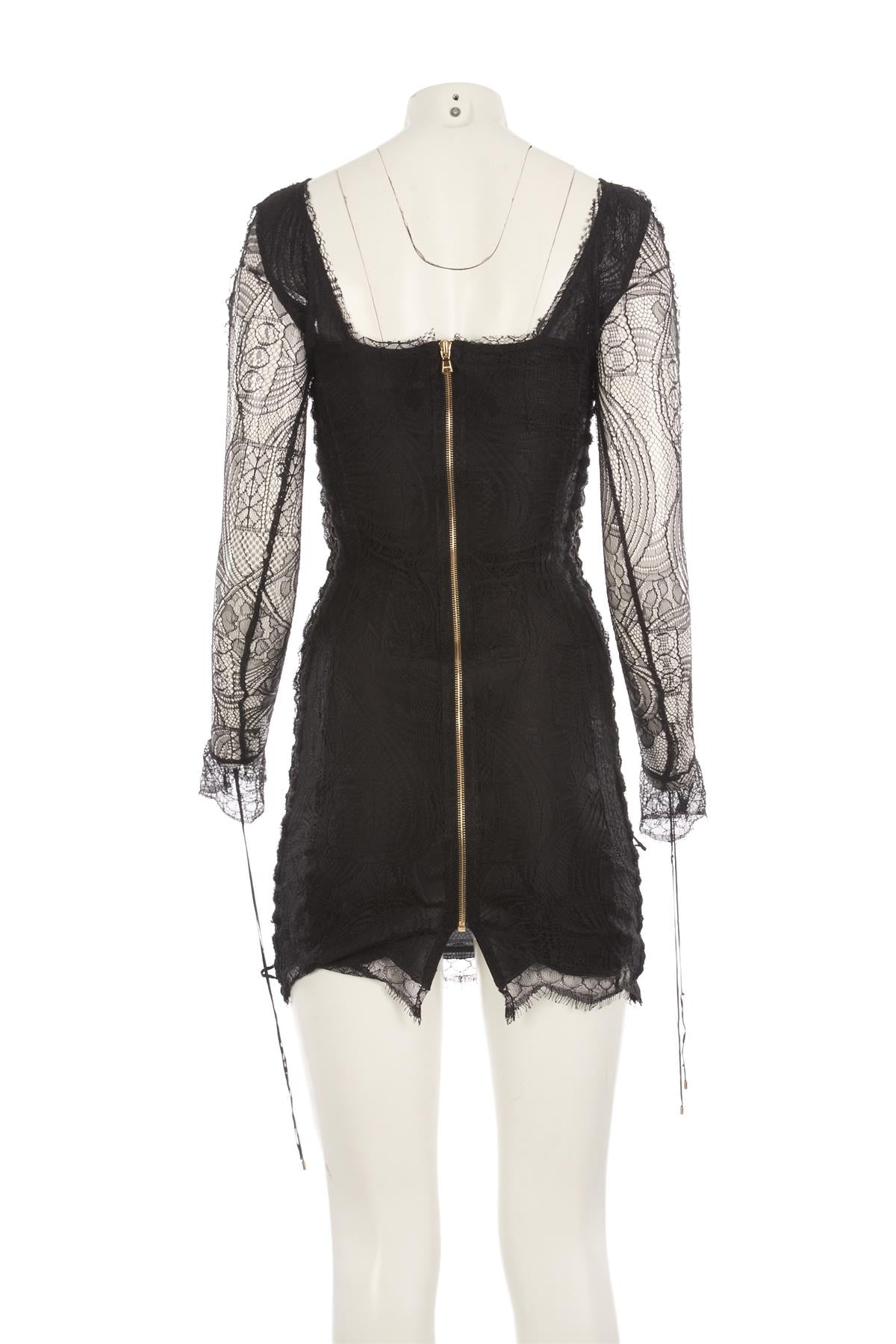 EMILIO PUCCI BLACK LACE MINI DRESS UK 8