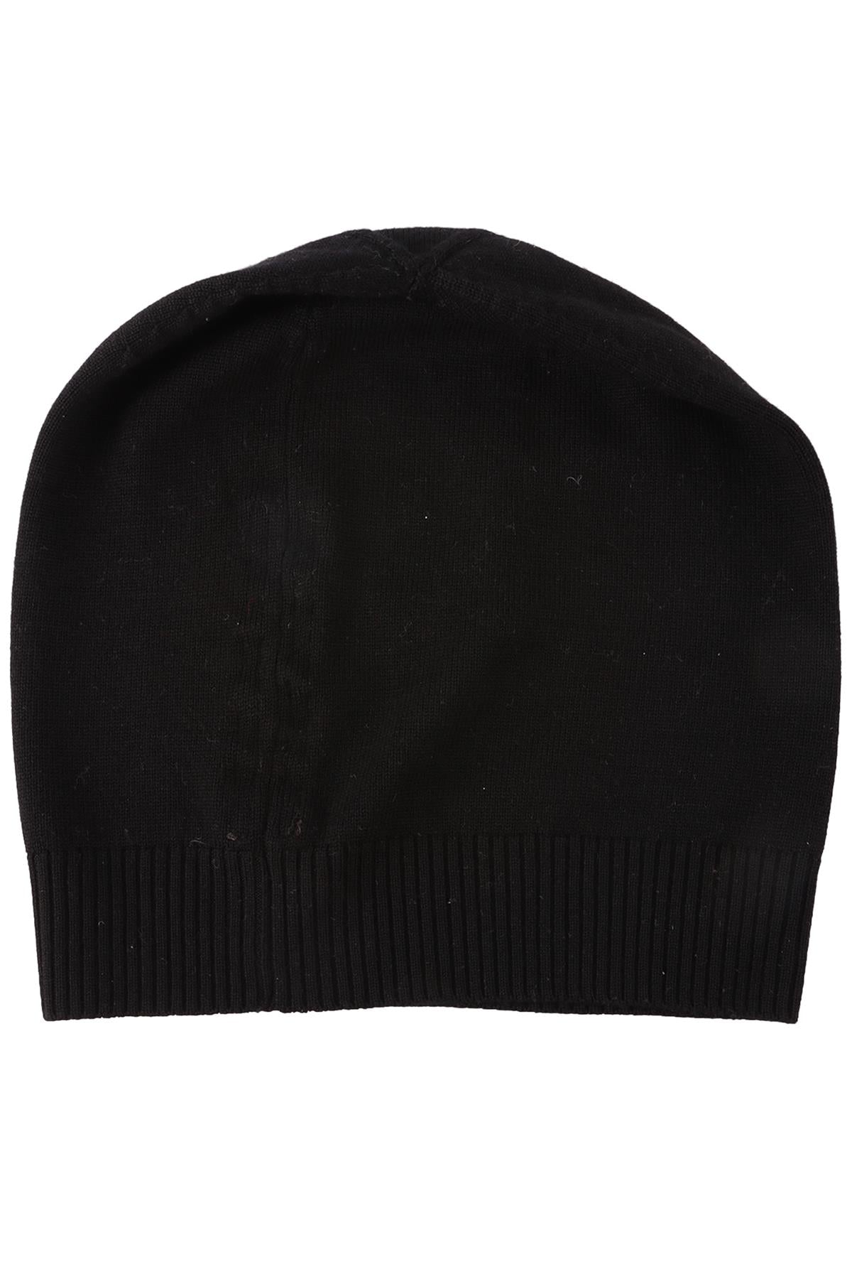 RICK OWENS BLACK COTTON BEANIE