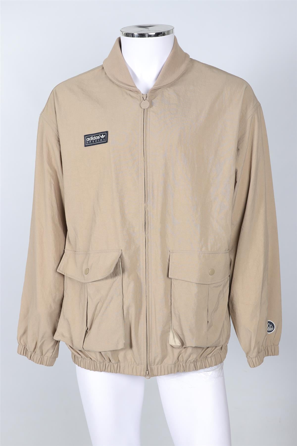 ADIDAS BEIGE MEN'S COTTON JACKET LARGE