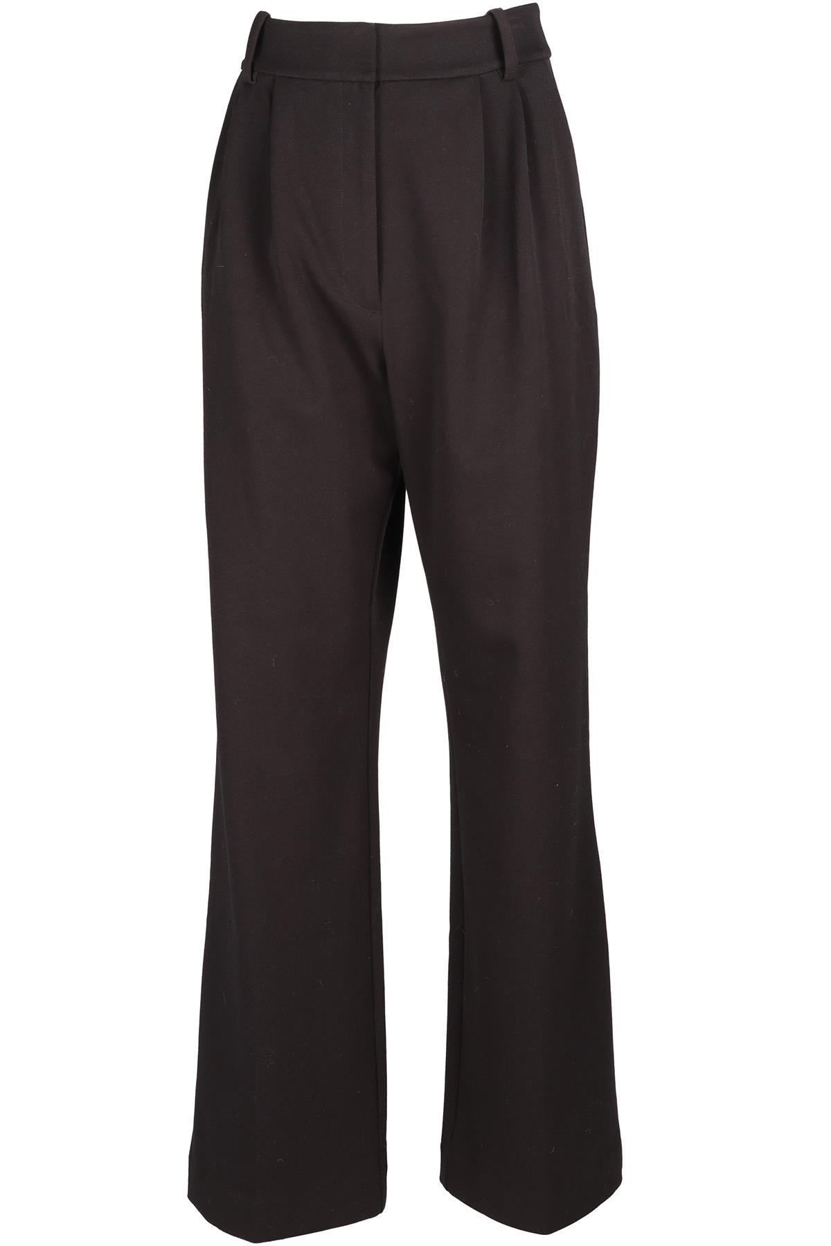 FAVOURITE DAUGHTER BLACK RAYON WIDE LEG TROUSERS UK 10