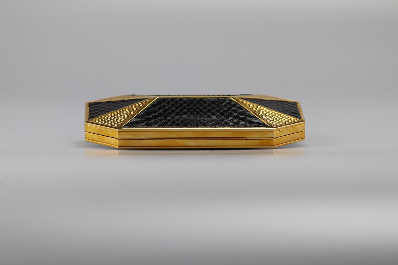 STARK PYTHON AND GOLD TONE CLUTCH