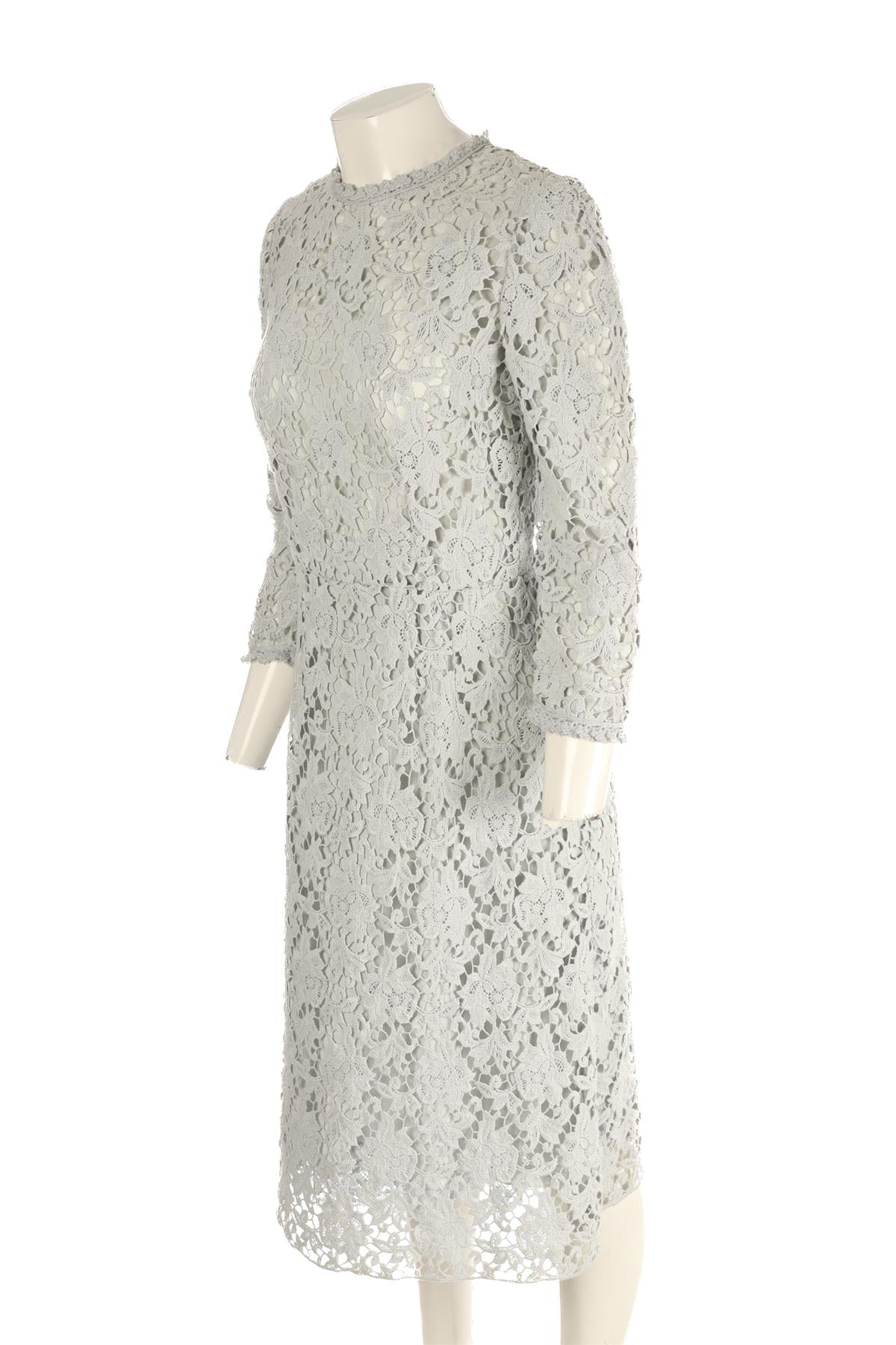 DOLCE & GABBANA BLUE LACE MIDI DRESS IT 42 UK 10