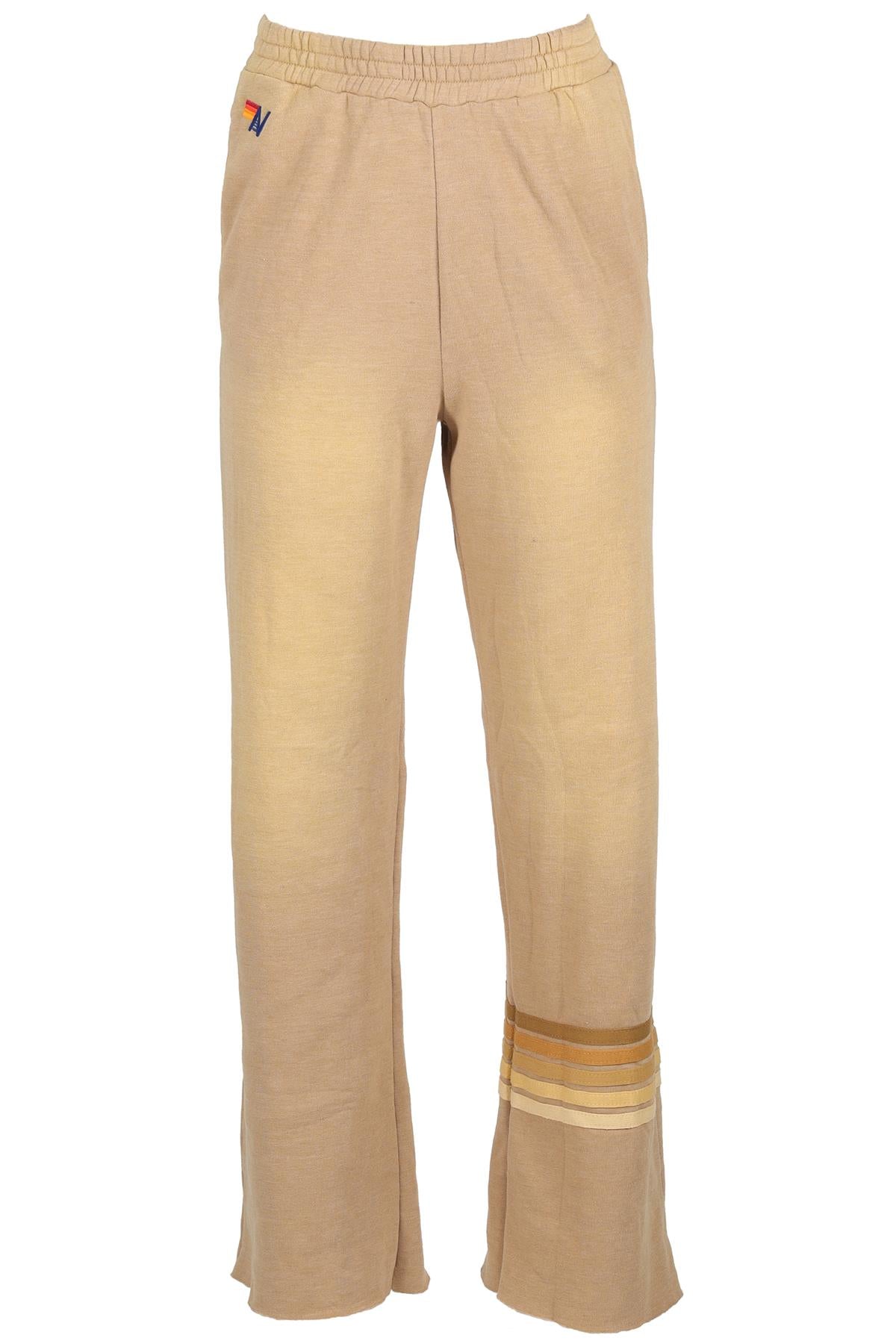 AVIATOR NATION BROWN COTTON TRACK PANTS SMALL