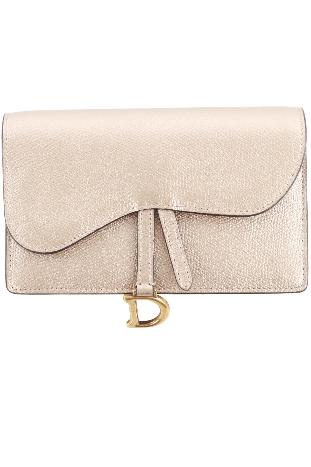 CHRISTIAN DIOR METALLIC SADDLE LEATHER BELT BAG
