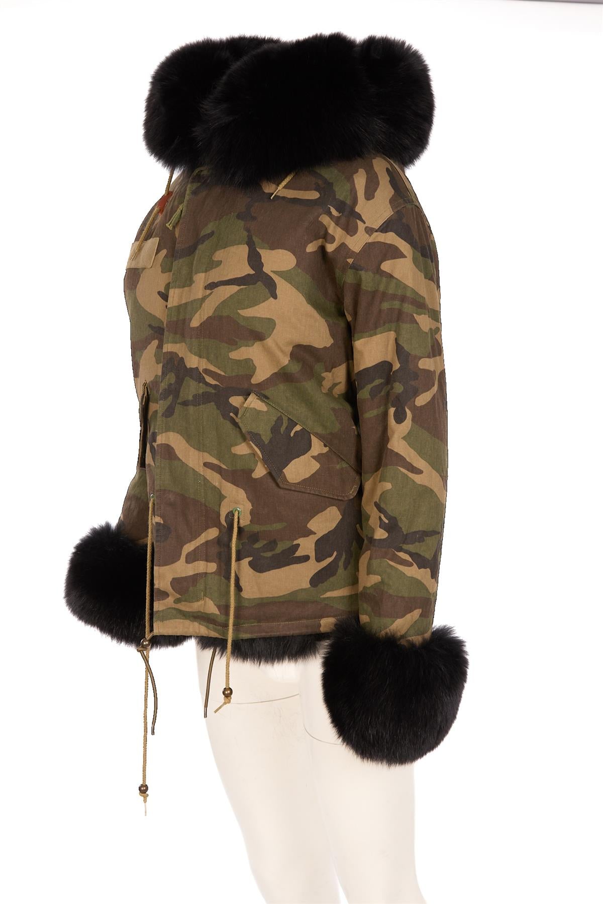 POPPY LONDON GREEN FOX FUR JACKET SMALL